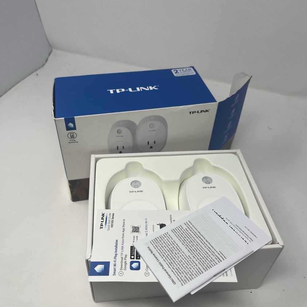 TP-LINK Smart Wi-Fi Plug 2 Pack Remote Access  Model HS110-KIT NEW Open Box